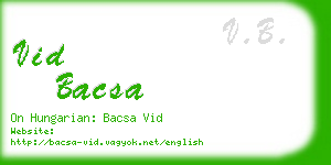 vid bacsa business card